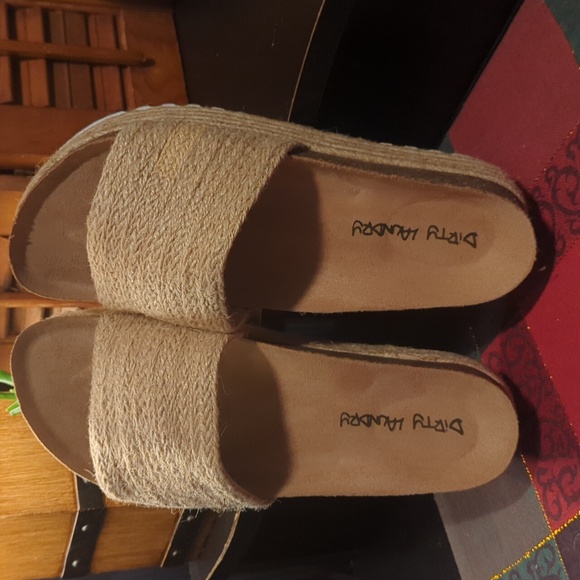 Dirty Laundry Palm Desert Espadrille Platform Sandals Slide On Jute Natural 9 - Picture 4 of 12